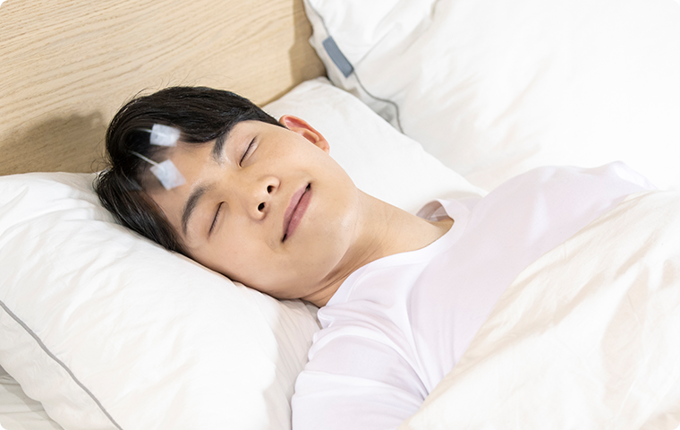 수면다원검사를 받는 모습
